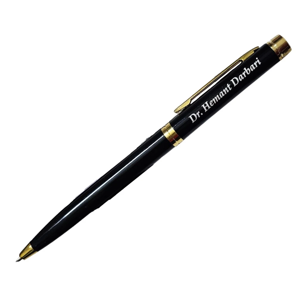 Personalized Black and Gold Ball Point Pen